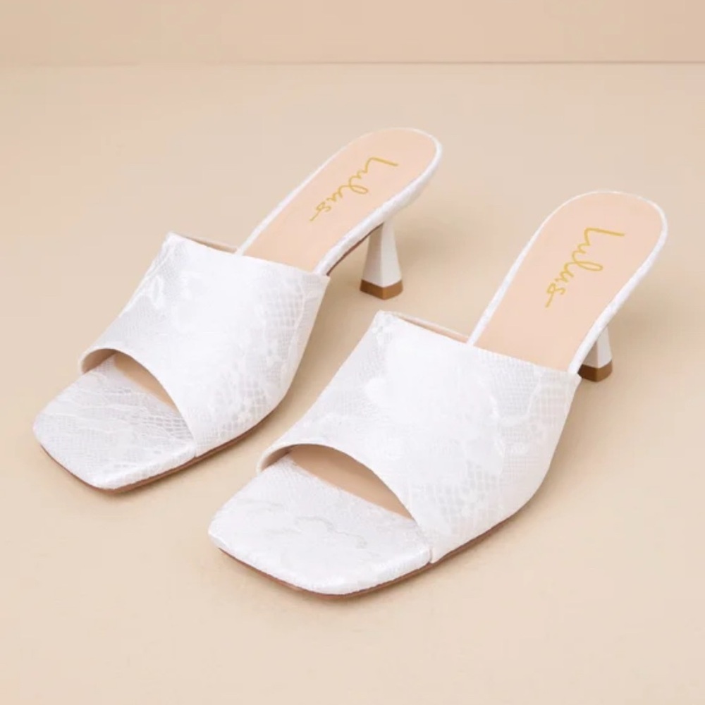 Lulu's Elegant White Lace Heel